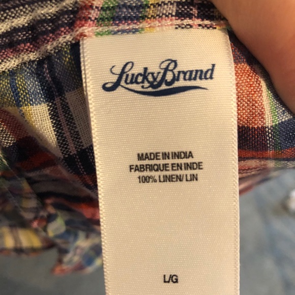 Men’s LUCKY BRAND casual linen button down Size L - Picture 4 of 4